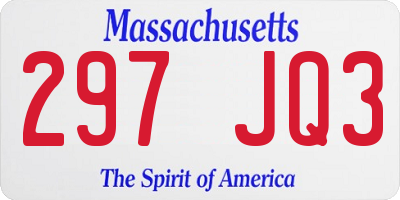 MA license plate 297JQ3
