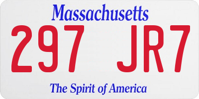 MA license plate 297JR7