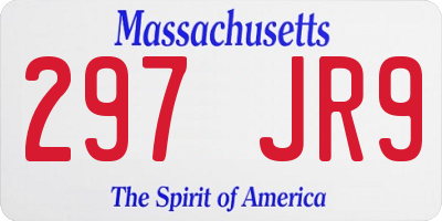 MA license plate 297JR9