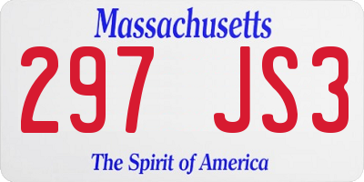 MA license plate 297JS3