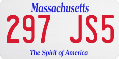 MA license plate 297JS5