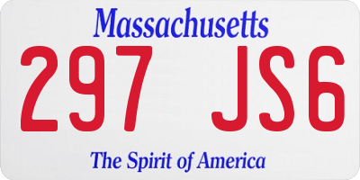 MA license plate 297JS6