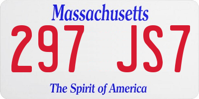 MA license plate 297JS7