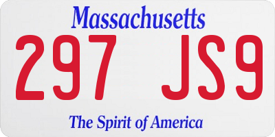 MA license plate 297JS9