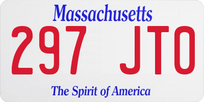 MA license plate 297JT0