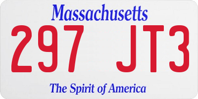 MA license plate 297JT3