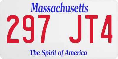 MA license plate 297JT4