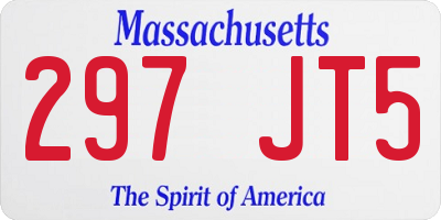 MA license plate 297JT5