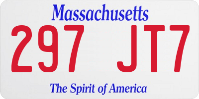 MA license plate 297JT7