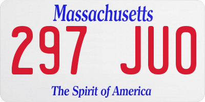 MA license plate 297JU0