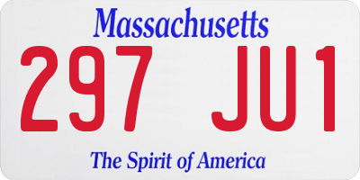 MA license plate 297JU1