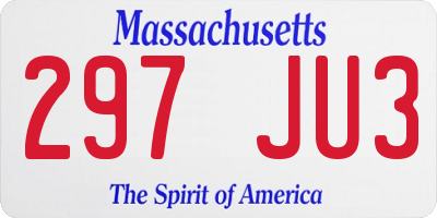 MA license plate 297JU3