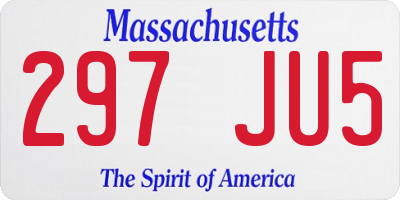 MA license plate 297JU5