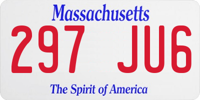 MA license plate 297JU6