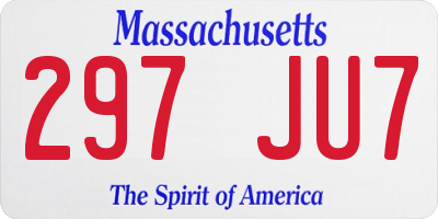 MA license plate 297JU7