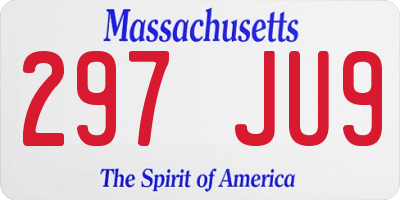 MA license plate 297JU9