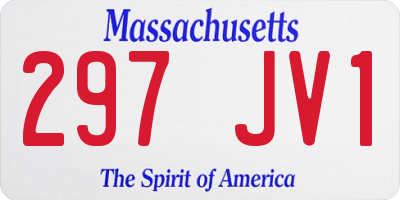 MA license plate 297JV1