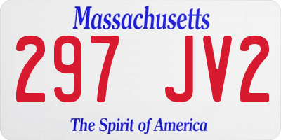MA license plate 297JV2