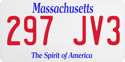 MA license plate 297JV3