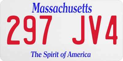 MA license plate 297JV4