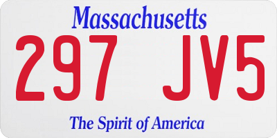 MA license plate 297JV5