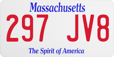 MA license plate 297JV8