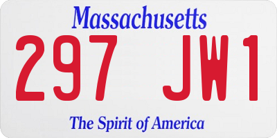 MA license plate 297JW1