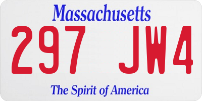 MA license plate 297JW4