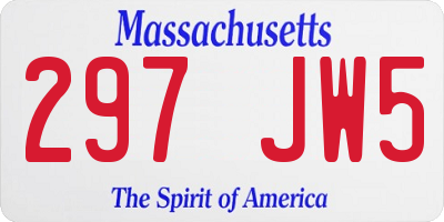 MA license plate 297JW5