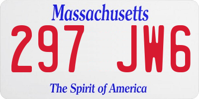 MA license plate 297JW6
