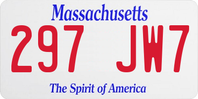 MA license plate 297JW7