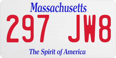 MA license plate 297JW8