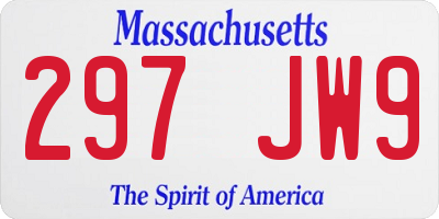 MA license plate 297JW9