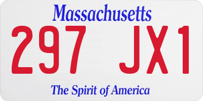 MA license plate 297JX1