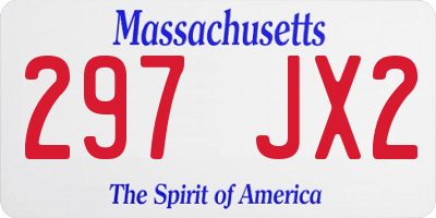 MA license plate 297JX2