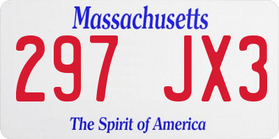 MA license plate 297JX3