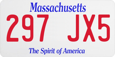 MA license plate 297JX5