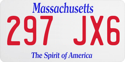 MA license plate 297JX6