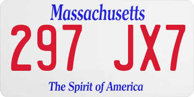 MA license plate 297JX7