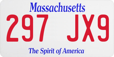 MA license plate 297JX9