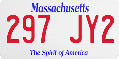 MA license plate 297JY2