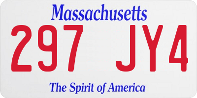 MA license plate 297JY4