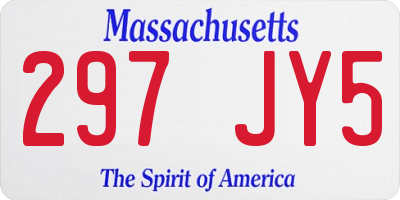 MA license plate 297JY5