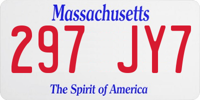 MA license plate 297JY7
