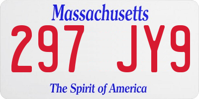 MA license plate 297JY9