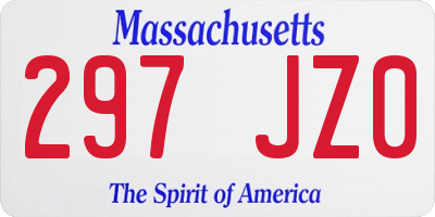 MA license plate 297JZ0