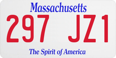 MA license plate 297JZ1