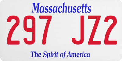 MA license plate 297JZ2
