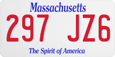 MA license plate 297JZ6