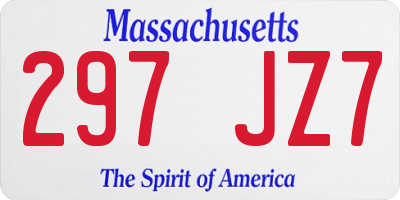 MA license plate 297JZ7